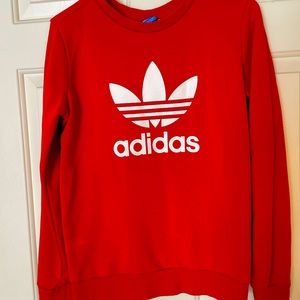 Adidas logo red sweatshirt, size S